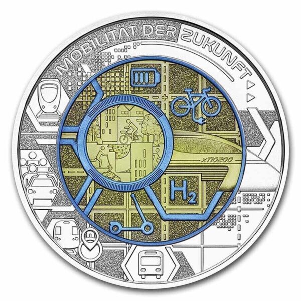 2021 €25 Smart Mobility Niobium Silver Coin - Image 3