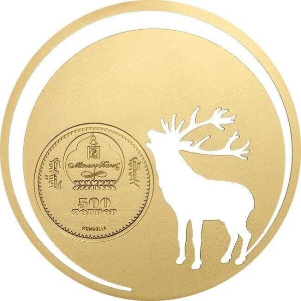 2017 Mongolian Nature Roaring Deer 1/2oz Silver Coin - Image 2