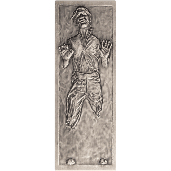 2022 $2 Han Solo Frozen In Carbonite 3oz Silver Coin - Image 2