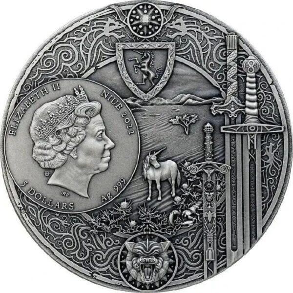 2022 $5 The Witcher Time Of Contempt 2oz Silver Coin - Image 2