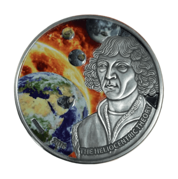 2016 Heliocentric Theory Nicolaus Copernicus With Meteorite 1oz Silver Coin