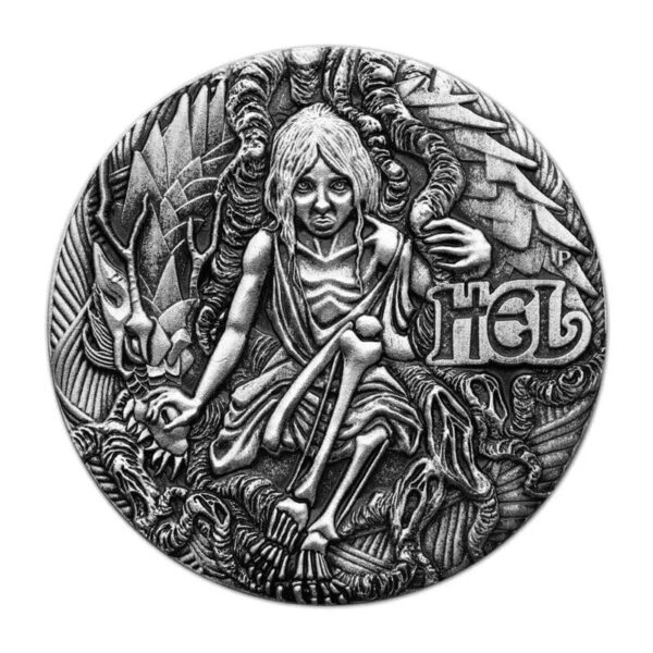 2017 Hel Norse Goddesses 2oz Silver Antiqued Coin