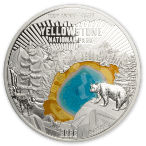 2022 $5 Colours Of Nature 150th Anniversary Yellowstone National Park 150g Coin