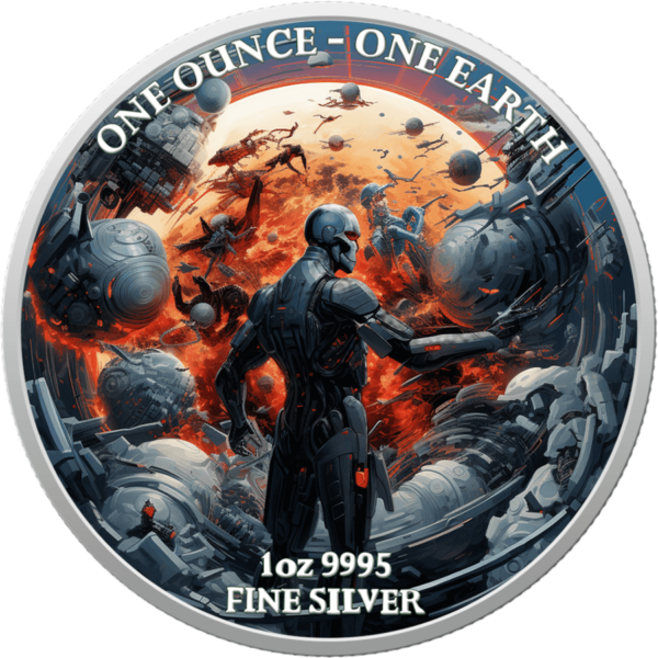 2022 $1 Earth Artificial Intelligence Apocalypse 1oz Silver Coin