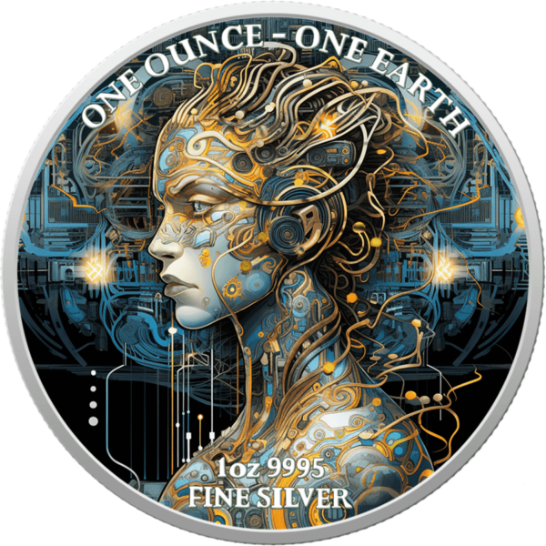 2022 $1 Earth - The Beauty of Artificial Intelligence 1oz Silver Coin