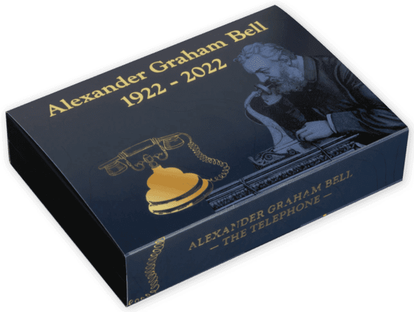 2022 $5 100th Anniversary of Alexander Graham Bell Telephone-shaped 3oz Silver Coin - Image 5
