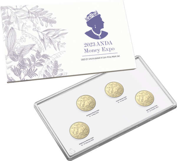 2023 $1 ANDA Money Expo Uncirculated 4 Coin Privy Mark Set