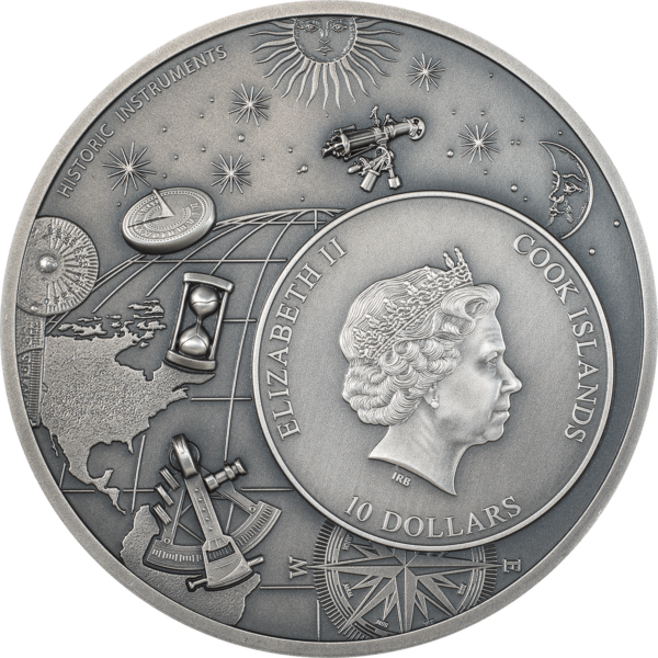 2023 $10 Historic Instruments Astrolabe 2oz Silver Coin - Image 2