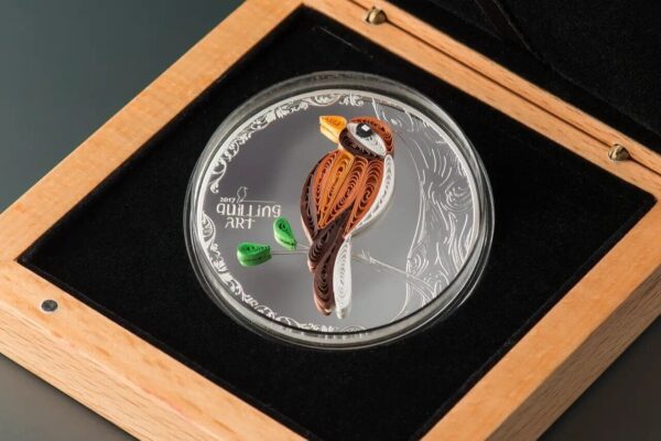 2017 $2 Quilling Art Bird Handmade 1/2oz Silver Proof Coin - Image 2