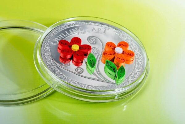 2016 $2 Quilling Art Flowers 1/2oz Silver Proof Coin - Image 2