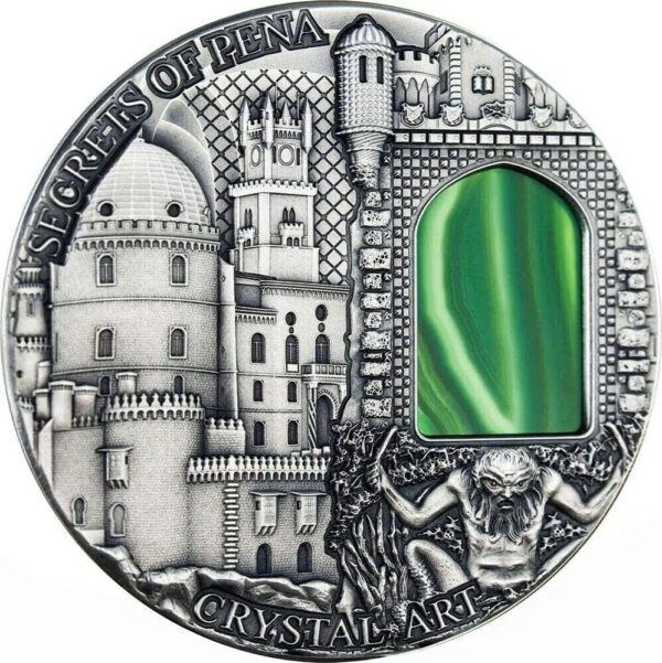 2014 $2 Secrets Of Pena Castle Crystal Art 2oz Silver Coin