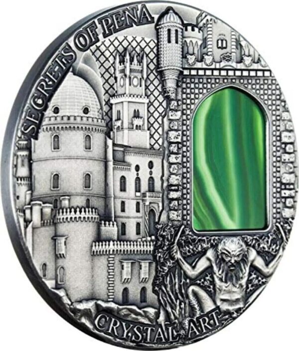 2014 $2 Secrets Of Pena Castle Crystal Art 2oz Silver Coin - Image 2