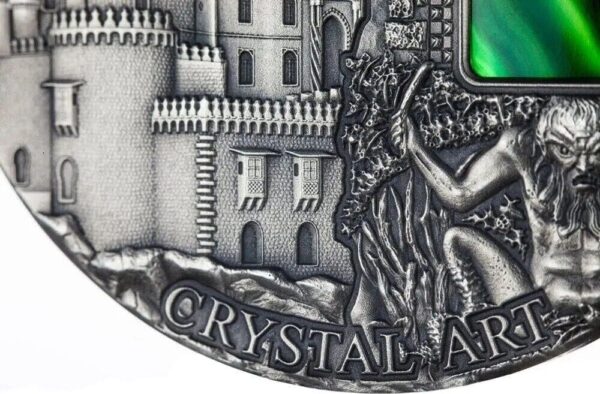 2014 $2 Secrets Of Pena Castle Crystal Art 2oz Silver Coin - Image 7