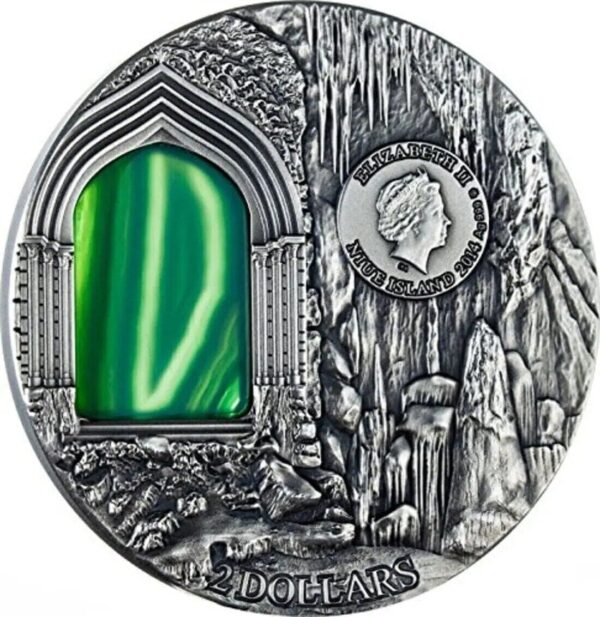 2014 $2 Secrets Of Pena Castle Crystal Art 2oz Silver Coin - Image 8