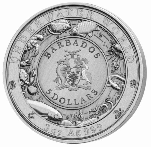 2018 $5 Sea Turtle Underwater World 3oz Silver Coin - Image 4