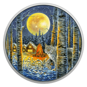 2017 $30 Animals in The Moonlight Lynx Glow In Dark 2oz Silver Coin