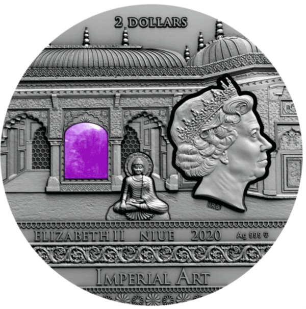 2020 $2 Imperial Art Series India 2oz Silver Antiqued Coin - Image 3