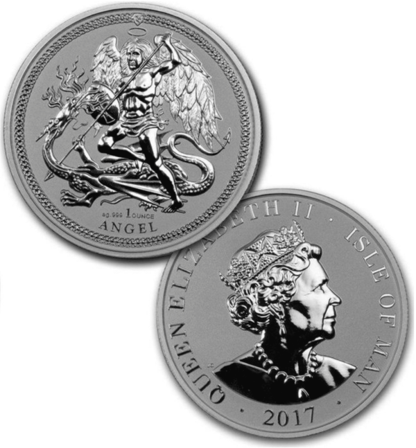 2017 Isle of Man 2-Coin Silver Angel Proof/Reverse Proof Set - Image 3