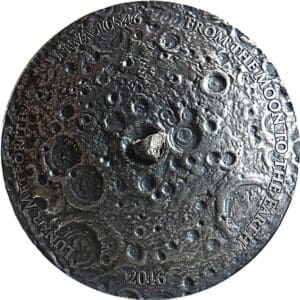 2016 Moon Lunar Nwa 10546 With Real Meteorite 1oz Silver Coin