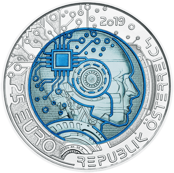 2019 €25 Artificial Intelligence Niobium Silver Coin - Image 3