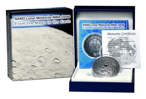 2016 Moon Lunar Nwa 10546 With Real Meteorite 1oz Silver Coin - Image 5