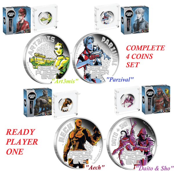 2018 $1 Ready Player One 4 x 1oz Silver Proof 4 Coin Set