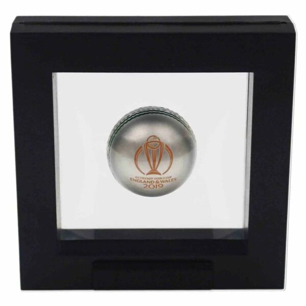 2019 $5 ICC Cricket World Cup Cricket Ball-Shaped 1oz Silver Coin - Image 3