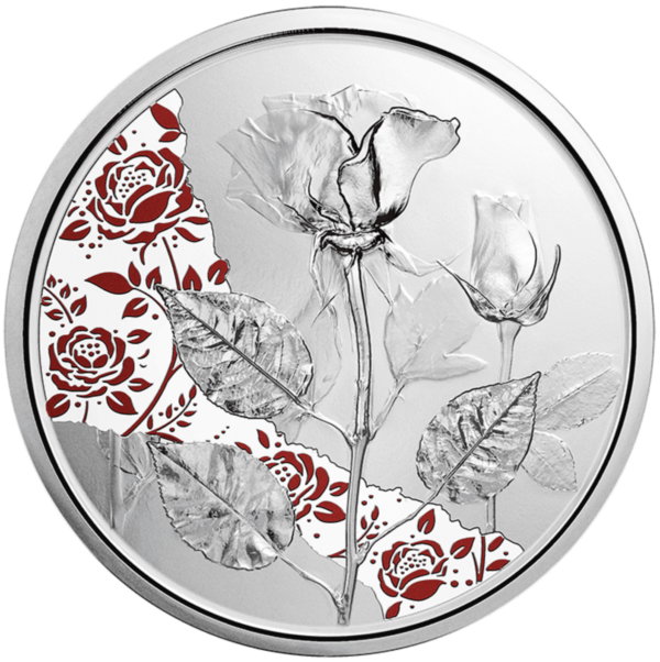 2021 €10 The Language of Flowers Rose Coloured 1/2oz Silver Coin