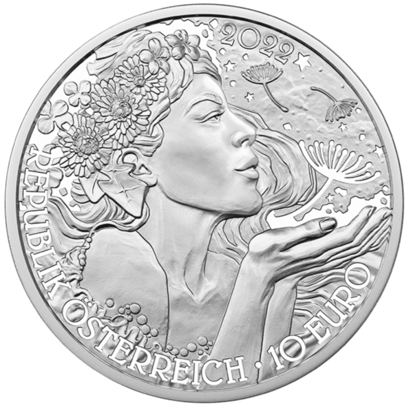 2022 €10 The Language of Flowers The Dandelion 1/2oz Silver Coin - Image 2