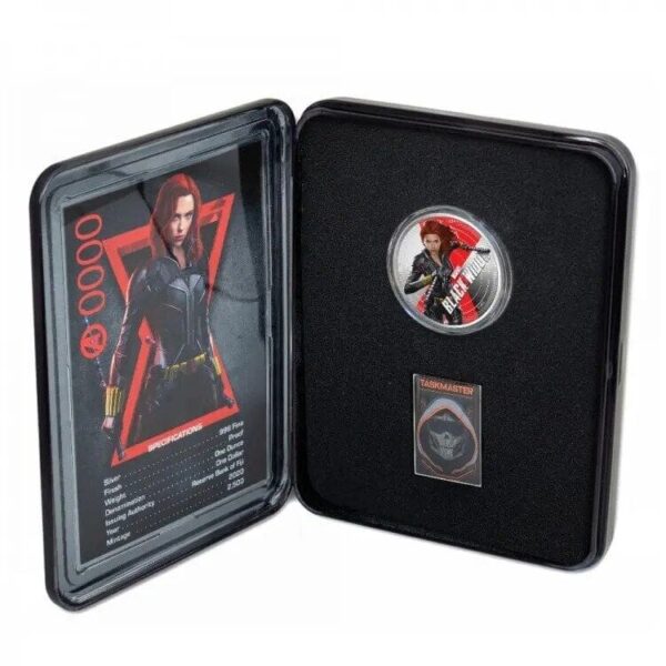 2020 $1 Black Widow Marvel 1oz Silver Coin - Image 3