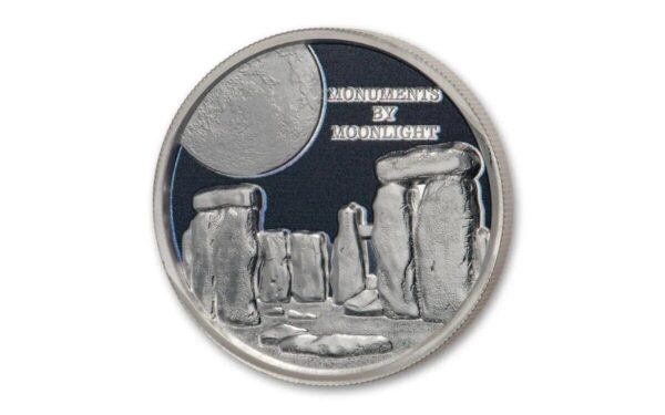 2019 $1 Monuments by Moonlight Stonehenge 1oz Silver Proof Coin