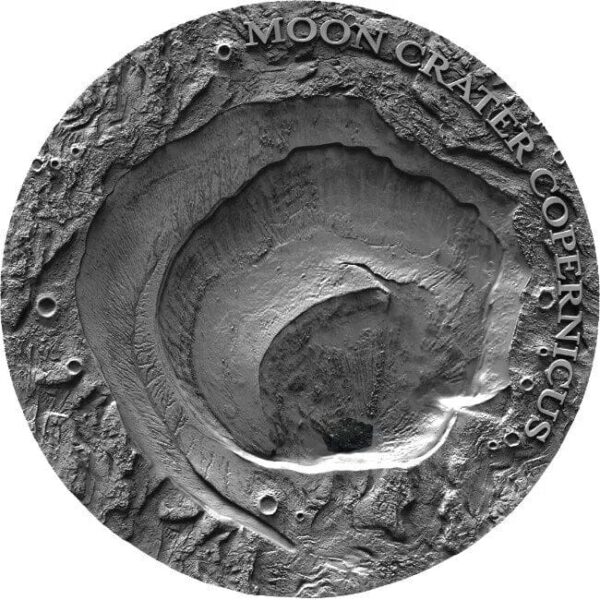 2019 $1 Moon Crater Copernicus Antiqued 1oz Silver Coin