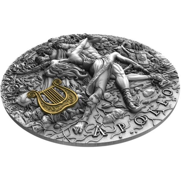 2020 $2 Apollo God of the Sun Gods 2oz Silver Coin - Image 2