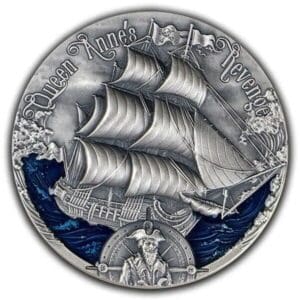 2019 Queen Anne's Revenge Blackbeard Ship 2oz Silver Coin