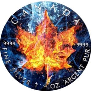 2019 $5 Ice & Fire Special Edition Maple leaf 1oz Silver Coin