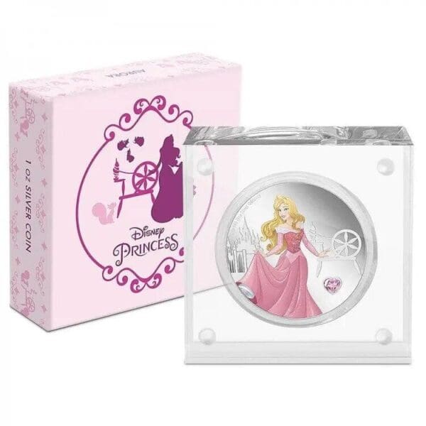 2020 $2 Disney Princess Gemstone Aurora 1oz Silver Coin - Image 3