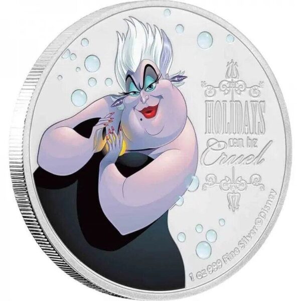 2019 $2 Disney Villains Ursula 1oz Silver Coin