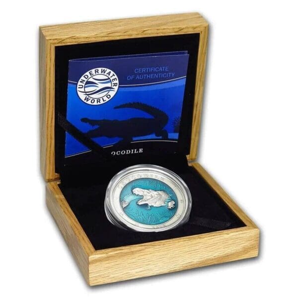 2019 $5 Crocodile Underwater World 3oz Silver Coin - Image 5