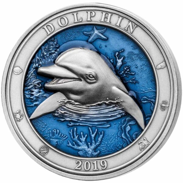 2019 $5 Dolphin Underwater World 3oz Silver Coin