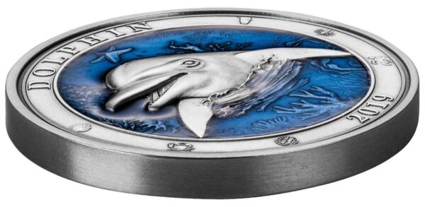 2019 $5 Dolphin Underwater World 3oz Silver Coin - Image 2