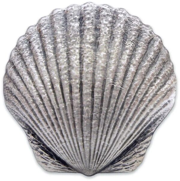 2019 $2 Castaway Seashells 1oz Silver Scallop Shaped Coin