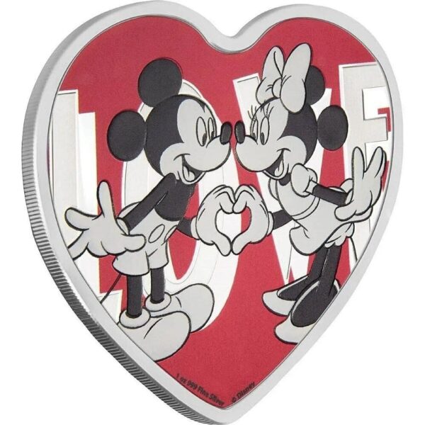 2018 Disney Mickey & Minnie So In Love 1oz Silver Coin