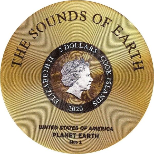 2020 $2 Voyager Golden Record The Sounds of Earth Silver Coin - Image 2