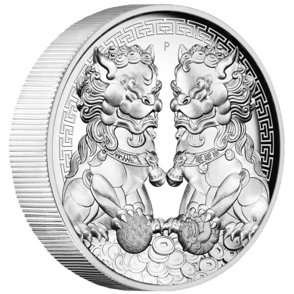 2020 $2 Double Pixiu 2oz Silver Proof High Relief Coin - Image 2