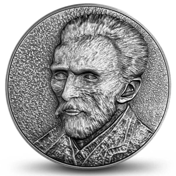 2020 $5 Vincent Van Gogh Self Portrait 2oz Silver 11.5oz Copper Bimetal Coin