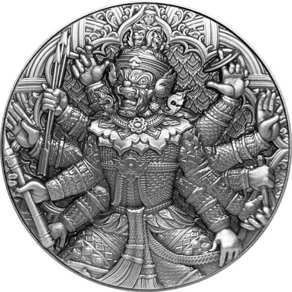 2020 Tossakan Ravana Ramakien 2oz Silver 11.5oz Copper Bimetal Coin - Image 2