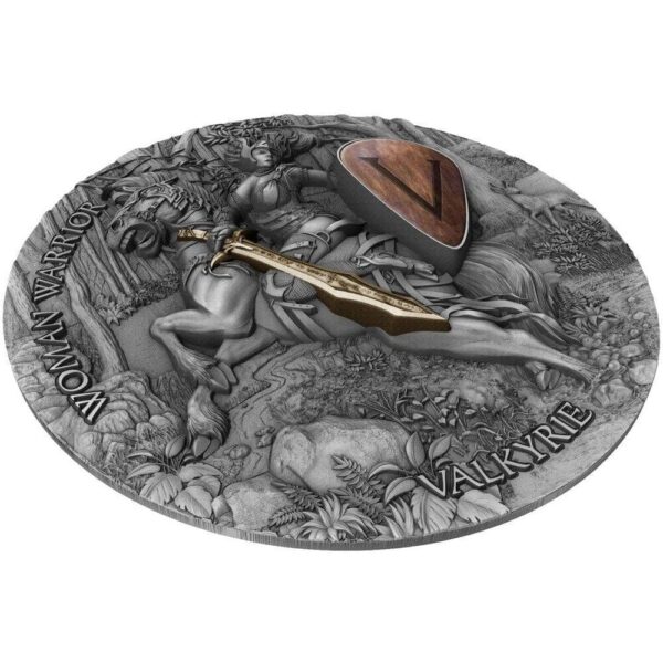 2020 $5 Valkyrie Woman Warrior 2oz Silver Coin - Image 2