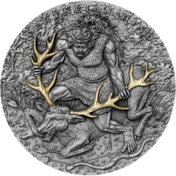 2020 $5 Twelve Labours Of Hercules Ceryneian Hind 2oz Silver Coin