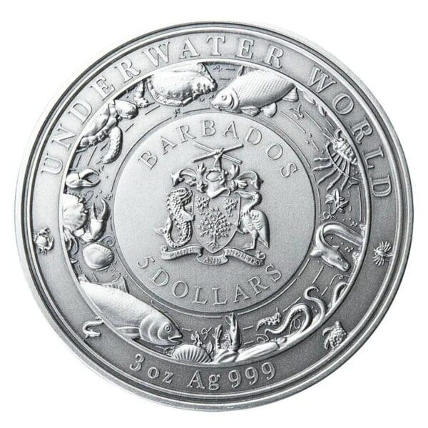 2020 $5 Blue Whale Underwater World 3oz Silver Coin - Image 2