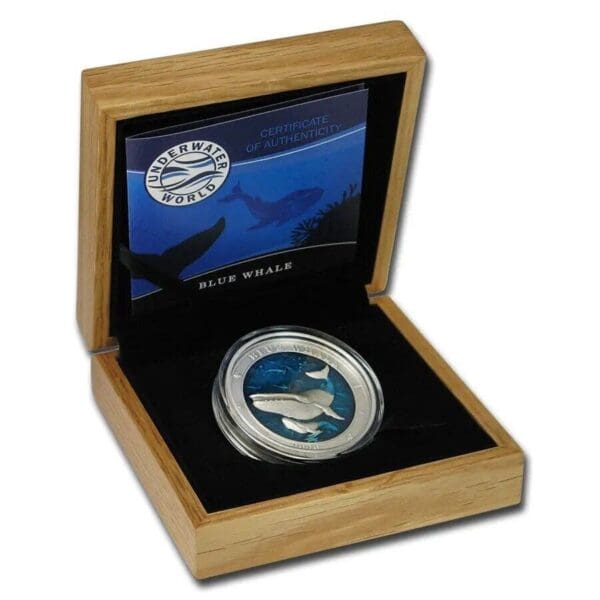 2020 $5 Blue Whale Underwater World 3oz Silver Coin - Image 3
